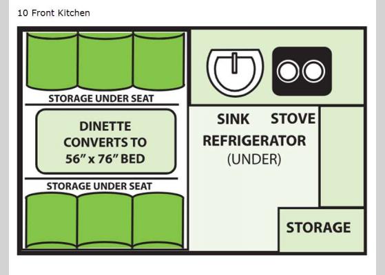 Floorplan - 2024 Ranger 10 Front Kitchen A-Frames