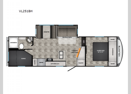 Floorplan - 2025 Volante VL251BH Fifth Wheel