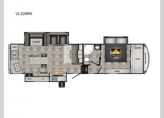 Floorplan - 2025 Volante VL326RK Fifth Wheel