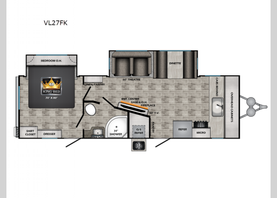 Floorplan - 2025 Volante VL27FK Travel Trailer