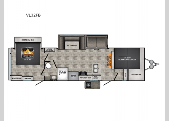 Floorplan - 2025 Volante VL32FB Travel Trailer