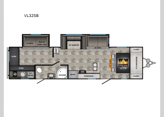 Floorplan - 2025 Volante VL32SB Travel Trailer