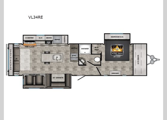 Floorplan - 2025 Volante VL34RE Travel Trailer