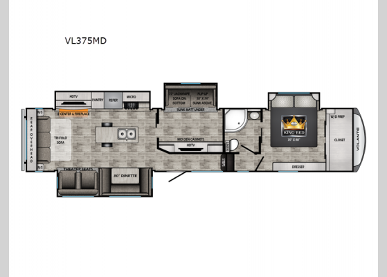 Floorplan - 2025 Volante VL375MD Fifth Wheel