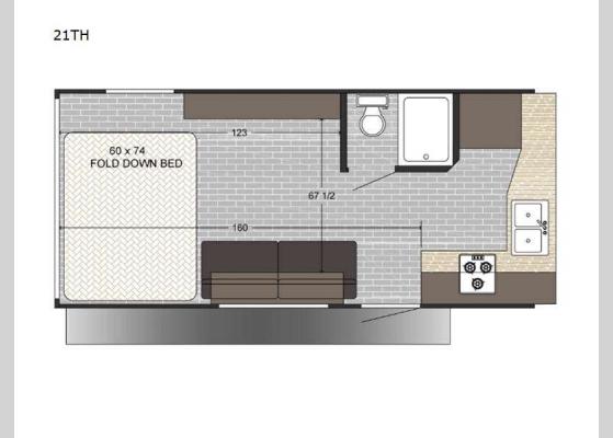 Floorplan - 2025 Sun Lite 21TH Toy Hauler Travel Trailer