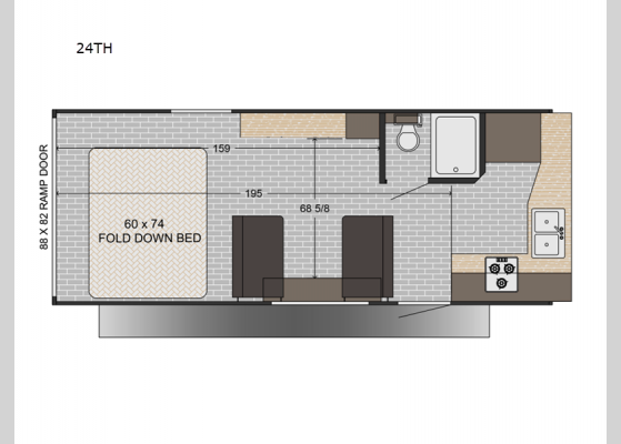 Floorplan - 2025 Sun Lite 24TH Toy Hauler Travel Trailer