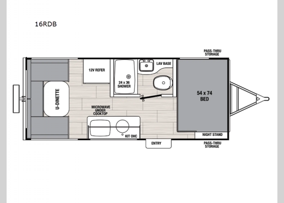 Floorplan - 2025 Northern Spirit Bijou 16RDB Travel Trailer