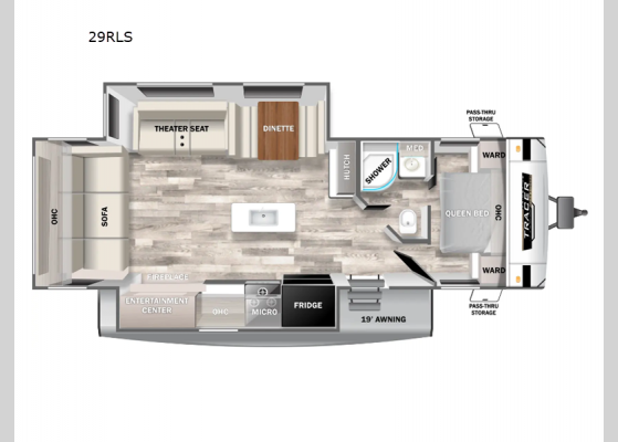 Floorplan - 2025 Tracer 29RLS Travel Trailer