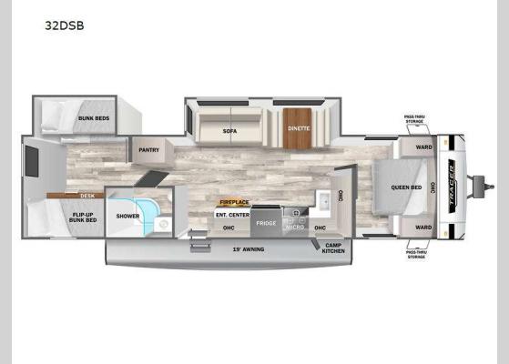 Floorplan - 2025 Tracer 32DSB Travel Trailer