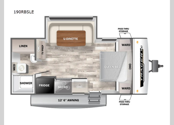 Floorplan - 2025 Tracer 190RBSLE Travel Trailer