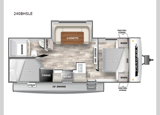 Floorplan - 2025 Tracer 240BHSLE Travel Trailer