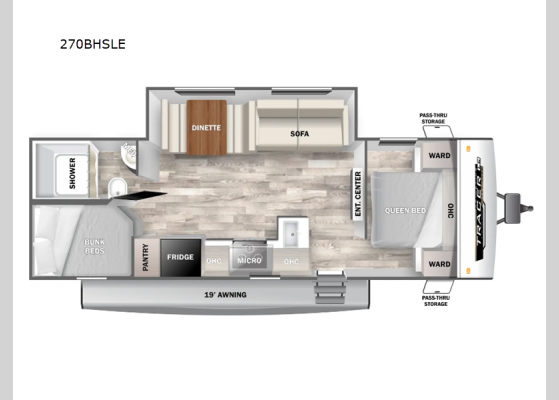 Floorplan - 2025 Tracer 270BHSLE Travel Trailer