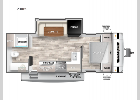 Floorplan - 2025 Tracer 23RBS Travel Trailer