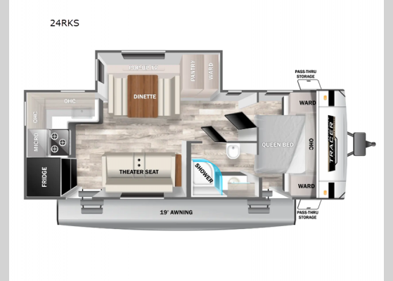 Floorplan - 2025 Tracer 24RKS Travel Trailer