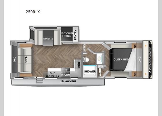 Floorplan - 2025 Crusader 250RLX Fifth Wheel