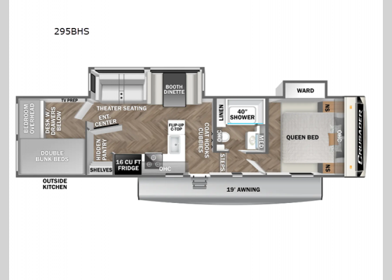 Floorplan - 2025 Crusader 295BHS Fifth Wheel