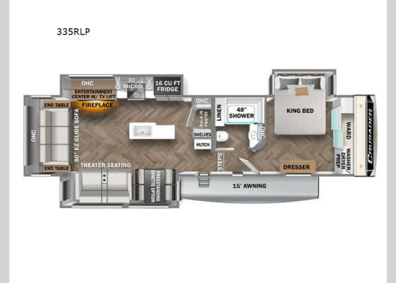 Floorplan - 2025 Crusader 335RLP Fifth Wheel