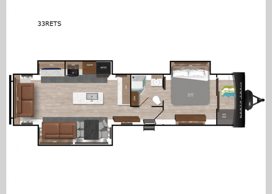 Floorplan - 2025 North Trail 33RETS Travel Trailer