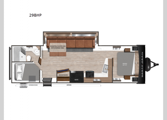 Floorplan - 2025 North Trail 29BHP Travel Trailer