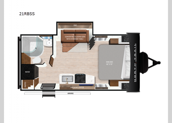 Floorplan - 2025 North Trail 21RBSS Travel Trailer