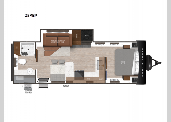 Floorplan - 2025 North Trail 25RBP Travel Trailer