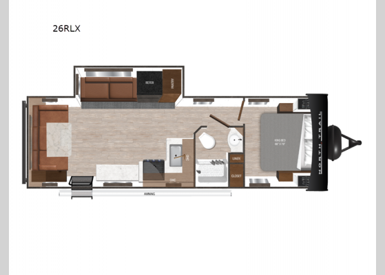 Floorplan - 2025 North Trail 26RLX Travel Trailer