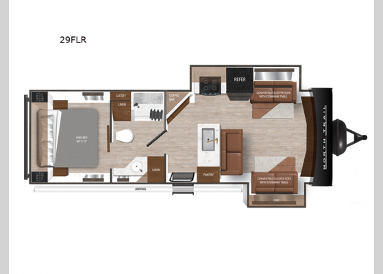 Floorplan - 2025 North Trail 29FLR Travel Trailer