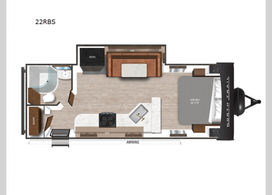 Floorplan - 2025 North Trail 22RBS Travel Trailer