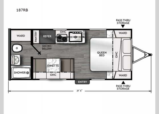 Floorplan - 2025 Apex Nano 187RB Travel Trailer