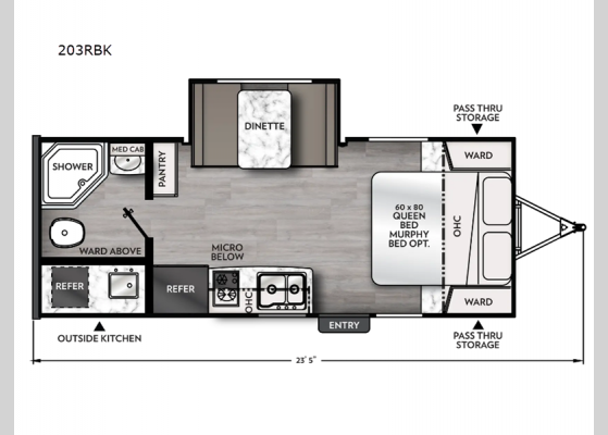 Floorplan - 2025 Apex Nano 203RBK Travel Trailer