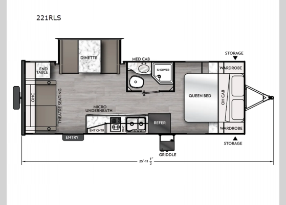 Floorplan - 2025 Apex Nano 221RLS Travel Trailer