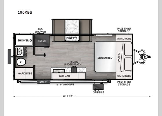 Floorplan - 2025 Apex Nano 190RBS Travel Trailer