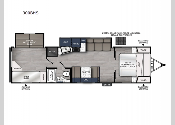 Floorplan - 2025 Apex Ultra-Lite 300BHS Travel Trailer