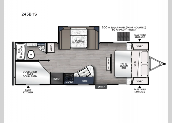 Floorplan - 2025 Apex Ultra-Lite 245BHS Travel Trailer