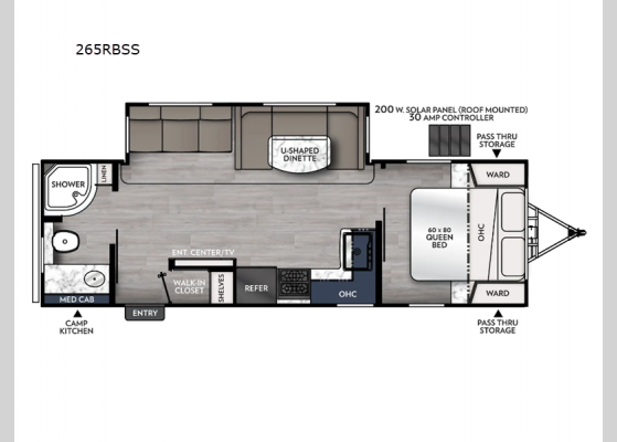 Floorplan - 2025 Apex Ultra-Lite 265RBSS Travel Trailer