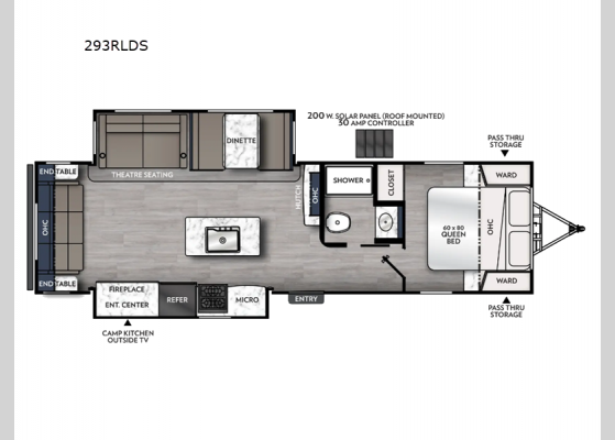 Floorplan - 2025 Apex Ultra-Lite 293RLDS Travel Trailer