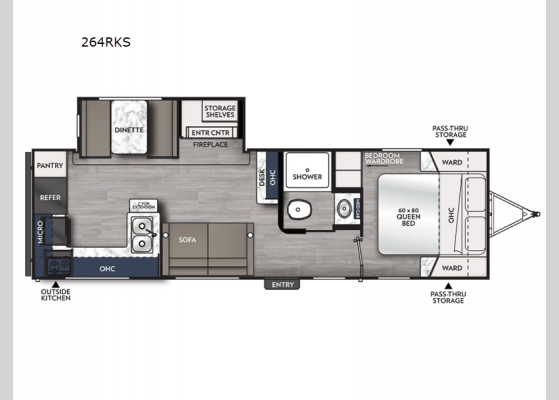 Floorplan - 2025 Apex Ultra-Lite 264RKS Travel Trailer