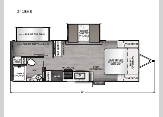 Floorplan - 2025 Apex Ultra-Lite 241BHS Travel Trailer