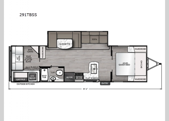 Floorplan - 2025 Apex Ultra-Lite 291TBSS Travel Trailer