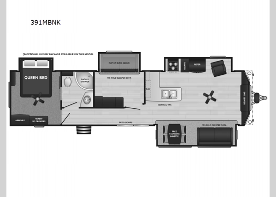 Floorplan - 2024 Retreat 391MBNK Destination Trailer