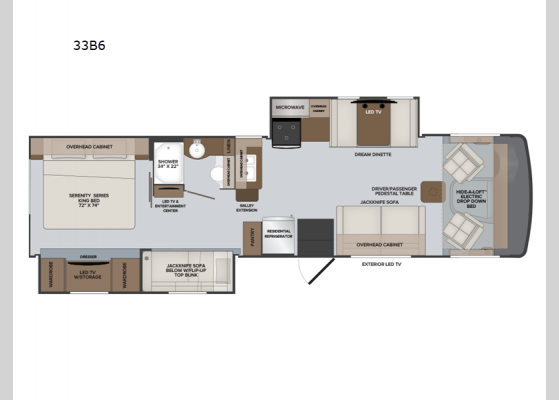 Floorplan - 2024 Admiral 33B6 Motor Home Class A