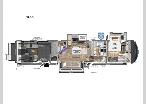 Floorplan - 2025 Model G 4000 Toy Hauler Fifth Wheel