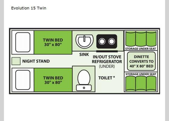 Floorplan - 2025 Evolution Evolution 15 Twin A-Frames