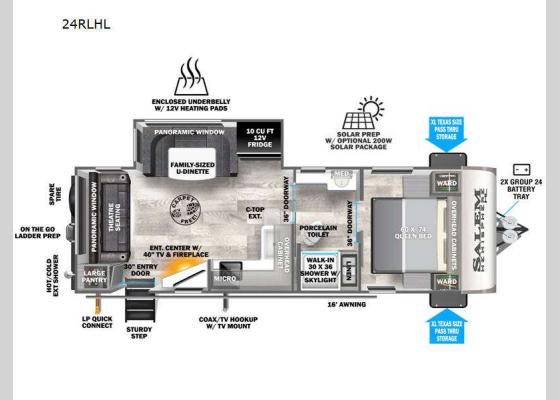 Floorplan - 2024 Salem Hemisphere Hyper-Lyte 24RLHL Travel Trailer