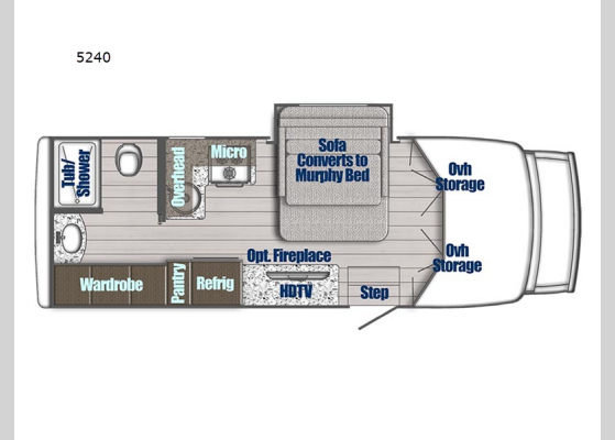 Floorplan - 2024 BT Cruiser 5240 Motor Home Class B+