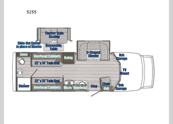 Floorplan - 2024 BT Cruiser 5255 Motor Home Class B+