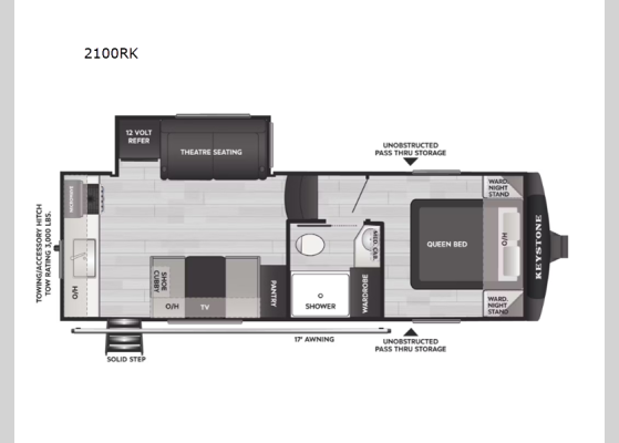 Floorplan - 2026 Cougar Sport 2100RK Fifth Wheel