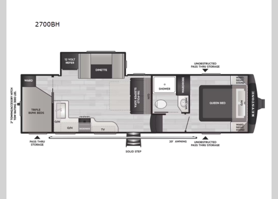 Floorplan - 2026 Cougar Sport 2700BH Fifth Wheel