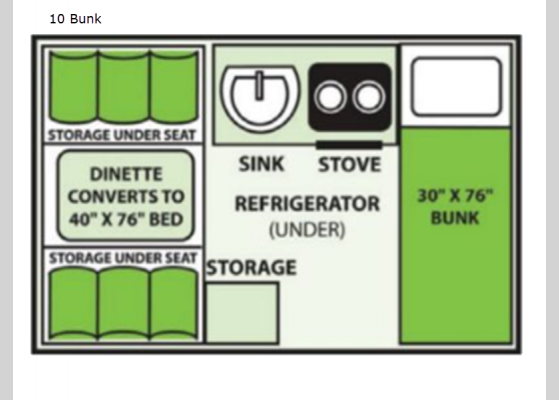 Floorplan - 2025 Ranger 10 Bunk A-Frames