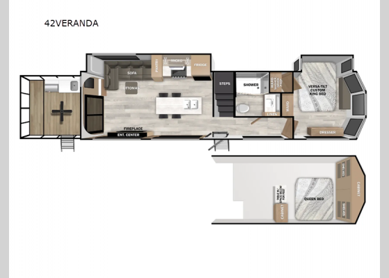 Floorplan - 2025 Salem Grand Villa 42VERANDA Destination Trailer